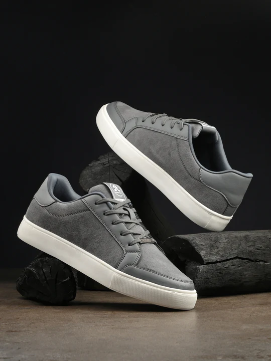 OXFORD - DARK GREY Dark Grey Lace Up Sneakers For Men